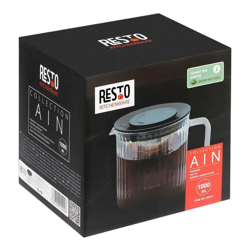 Ceainic cu infuzor resto 90517, 1l, negru 12