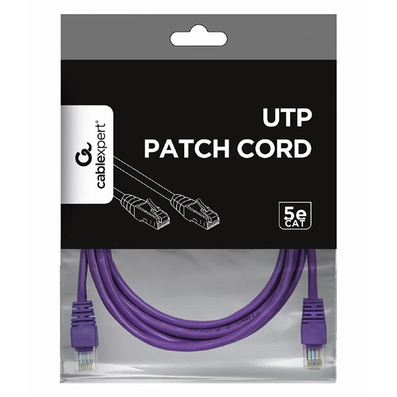 Patch cord cablexpert pp12-2m/v, cat5e utp, 2m, violet 2