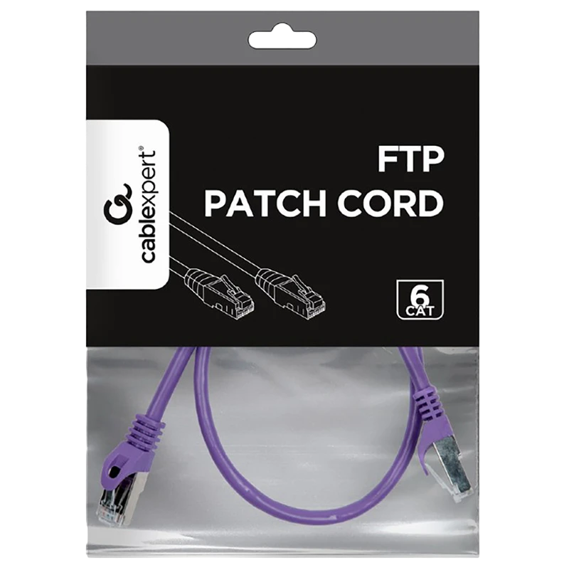 Патч-корд cablexpert pp6-0.5m/v, cat6 ftp , 0,5м, фиолетовый 4