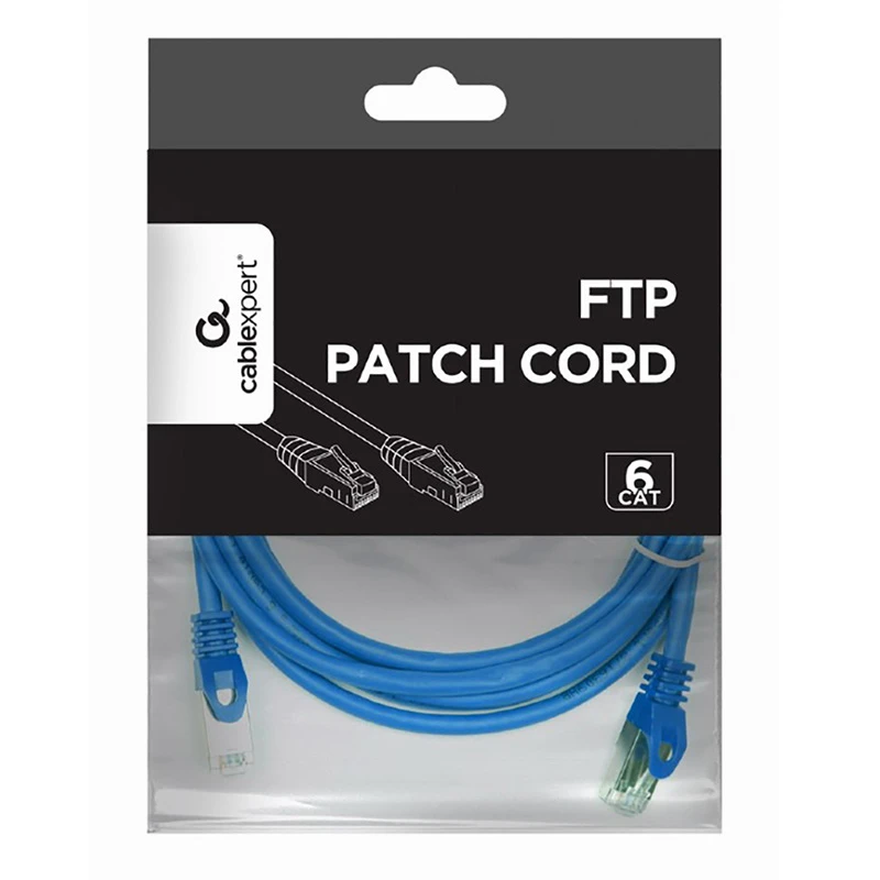 Патч-корд cablexpert pp6-3m/b, cat6 ftp , 3м, синий 2