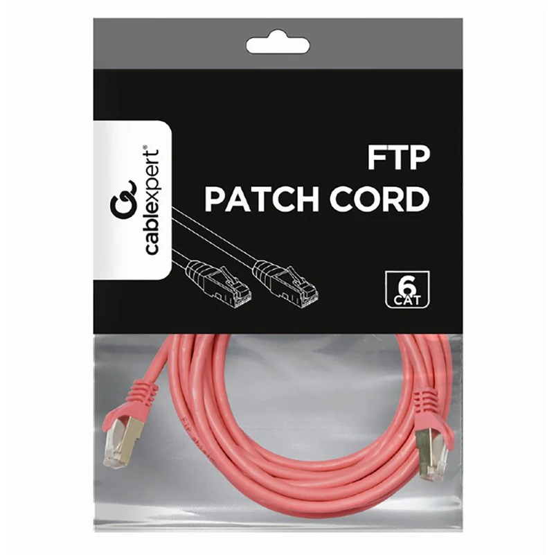 Patch cord cablexpert pp6-3m/ro, cat6 ftp , 3m, roz 4