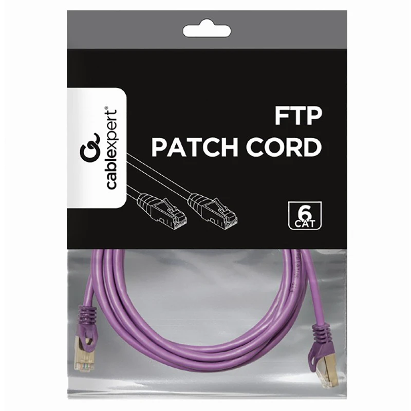 Патч-корд cablexpert pp6-3m/v, cat6 ftp , 3м, фиолетовый 7