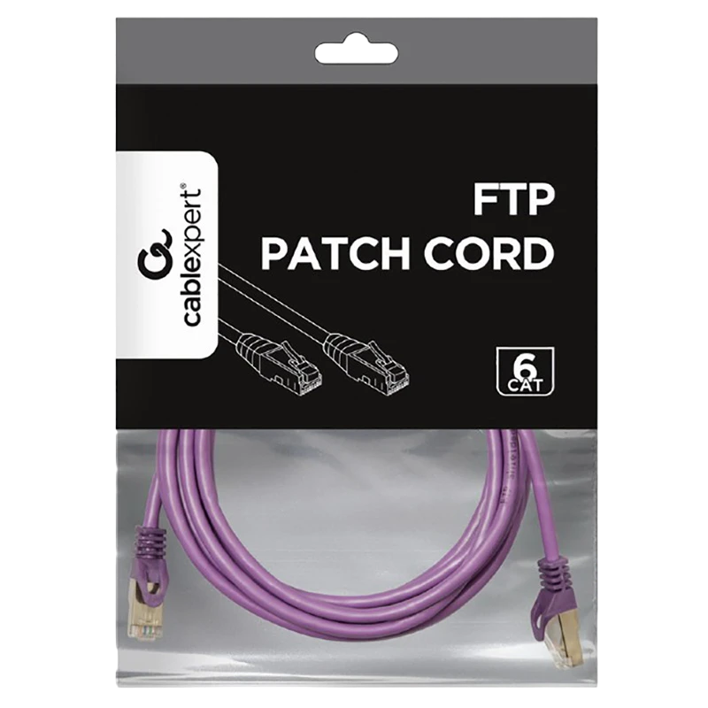 Патч-корд cablexpert pp6-3m/v, cat6 ftp , 3м, фиолетовый 4