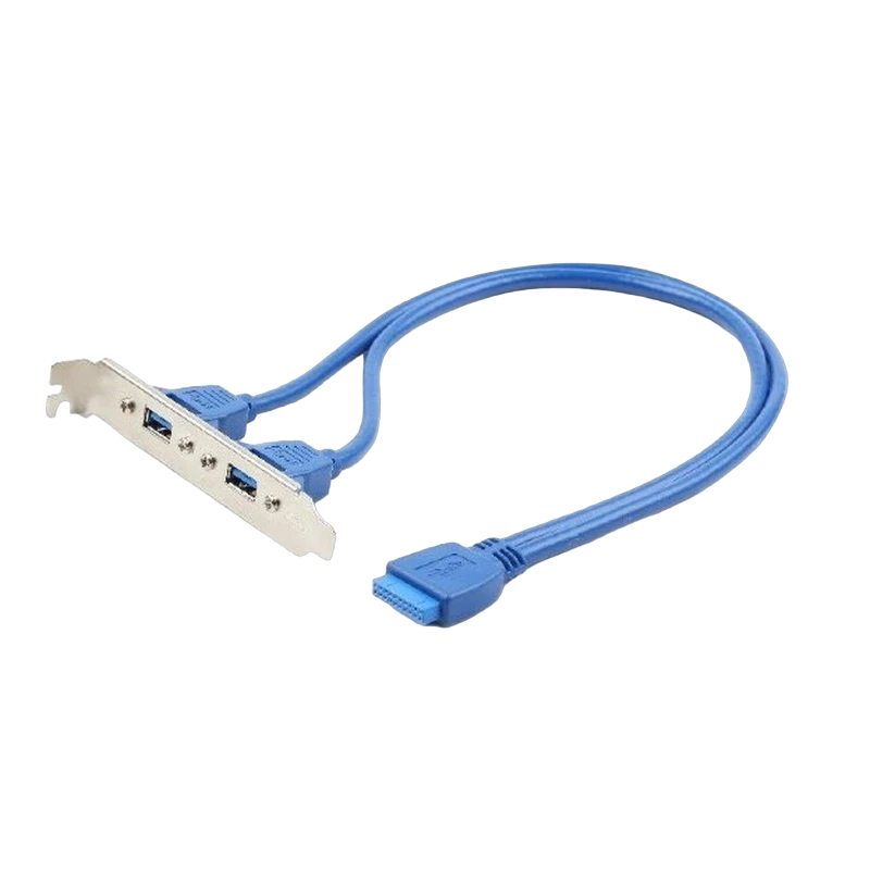Двойная розетка usb 3.0 на кронштейне cablexpert cc-usb3-receptacle, синий 6