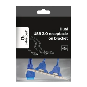 Двойная розетка usb 3.0 на кронштейне cablexpert cc-usb3-receptacle, синий Thumbnail 2