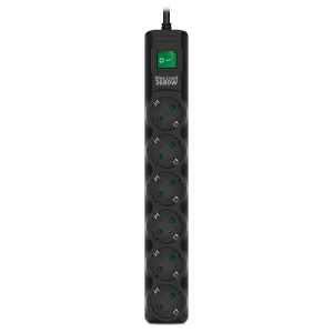 Prelungitor electric sven sf-06e-16, 6 prize, 3m, negru