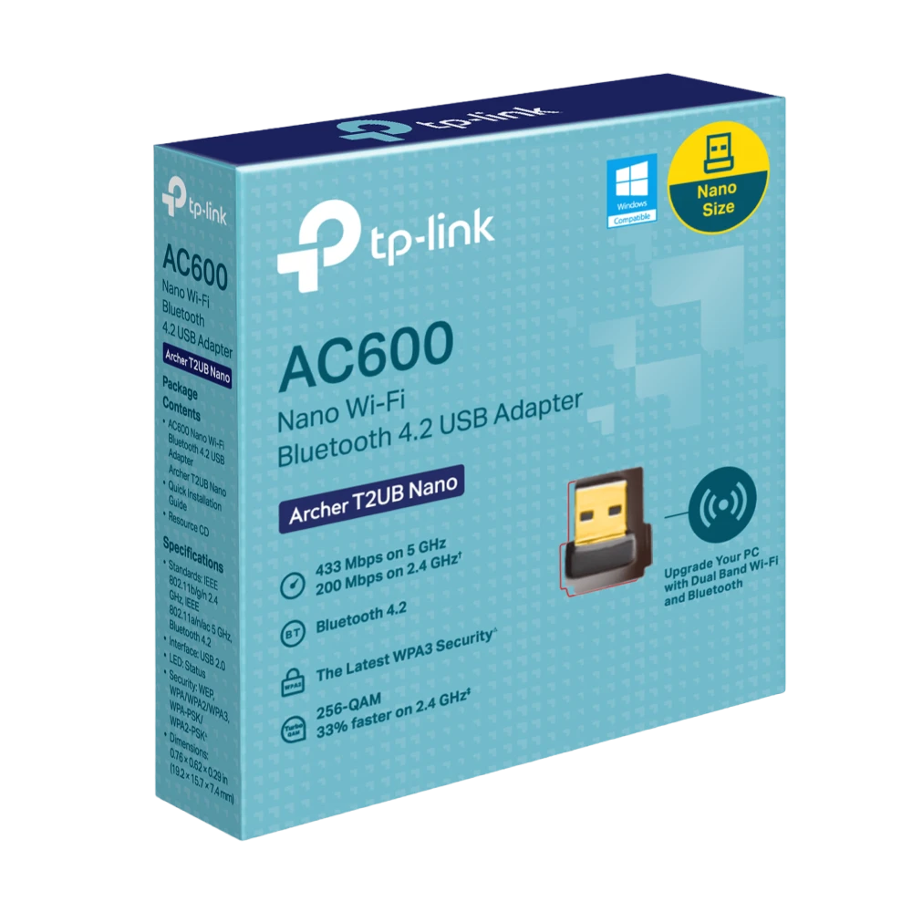 Wi-fi adapter tp-link archer t2ub nano 2