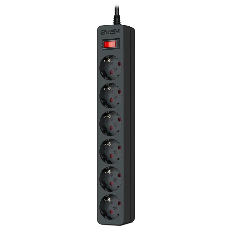 Prelungitor electric sven sf-06e, 6 prize, 3m, negru 6