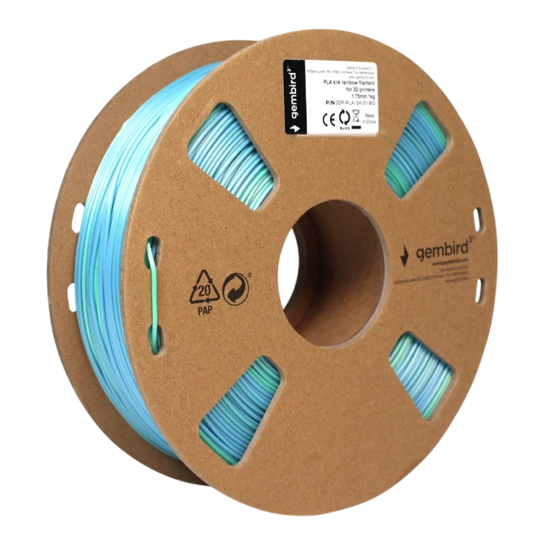 Нить для 3d-принтера gembird 3dp-pla-sk-01-bg, pla, синий | зеленый, 1.75 мм, 1кг 2
