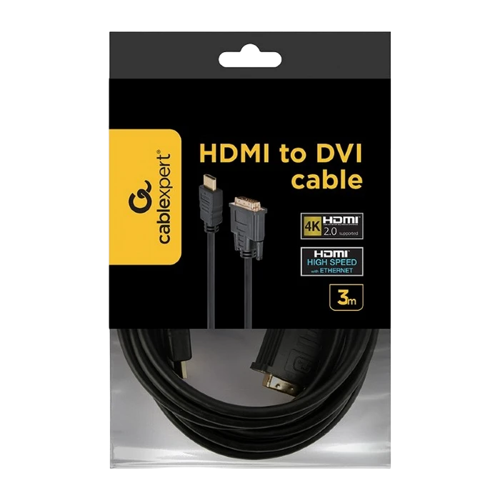 Cablu video cablexpert cc-hdmi-dvi-10, hdmi (m) - dvi-i (m), 3m, negru 3