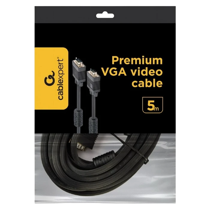 Cablu video cablexpert cc-ppvga-5m-b, vga d-sub (m) - vga d-sub (m), 5m, negru 2
