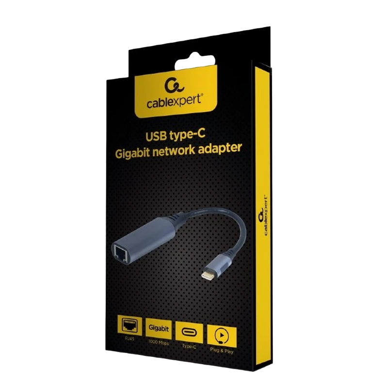 Адаптер usb cablexpert a-usb3c-lan-01, usb type-c (m) - , 0,15м, серый 2