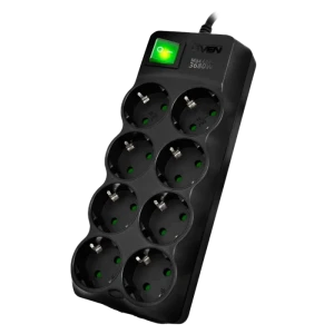 Prelungitor electric sven sv-021610, 8 prize, 3m, negru Thumbnail 3