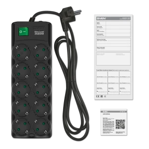 Prelungitor electric sven sf-10e-16, 10 prize, 3m, negru Thumbnail 3