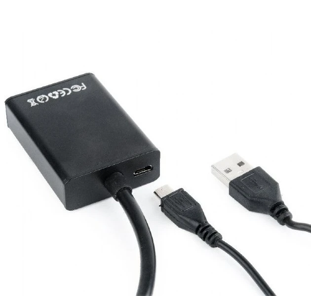Видео/audio конвертер cablexpert a-vga-hdmi-01, vga d-sub + 3.5 mm jack - hdmi (f), 0,15м, чёрный 6
