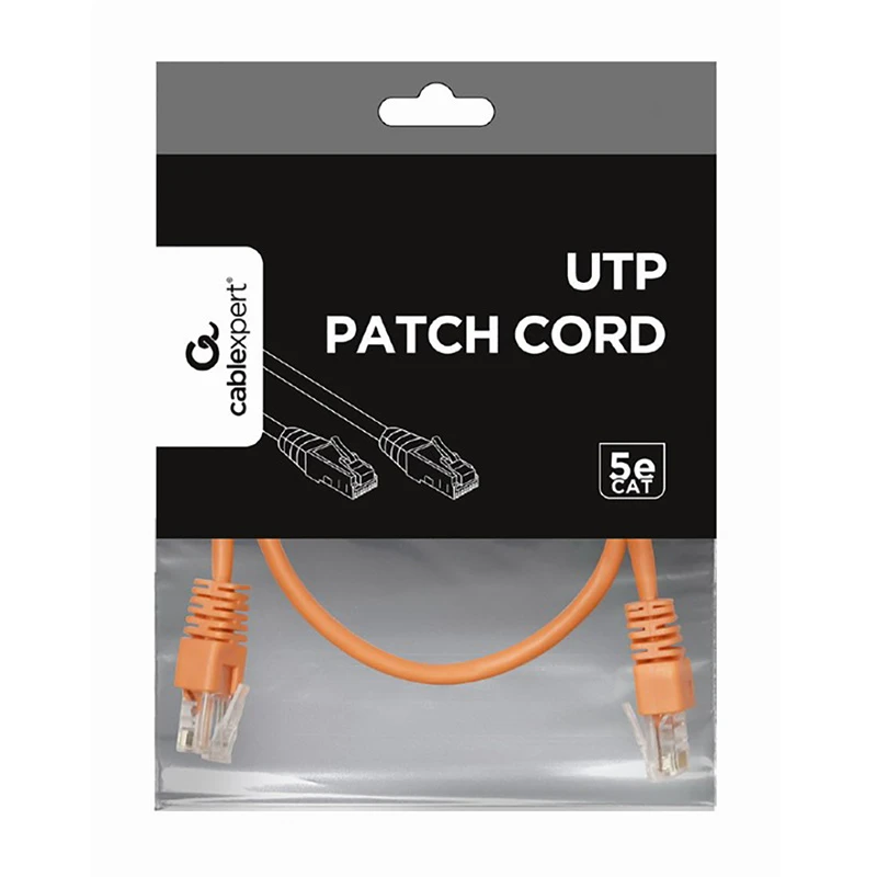 Патч-корд cablexpert pp12-0.5m/o, cat5e utp, 0,5м, оранжевый 2