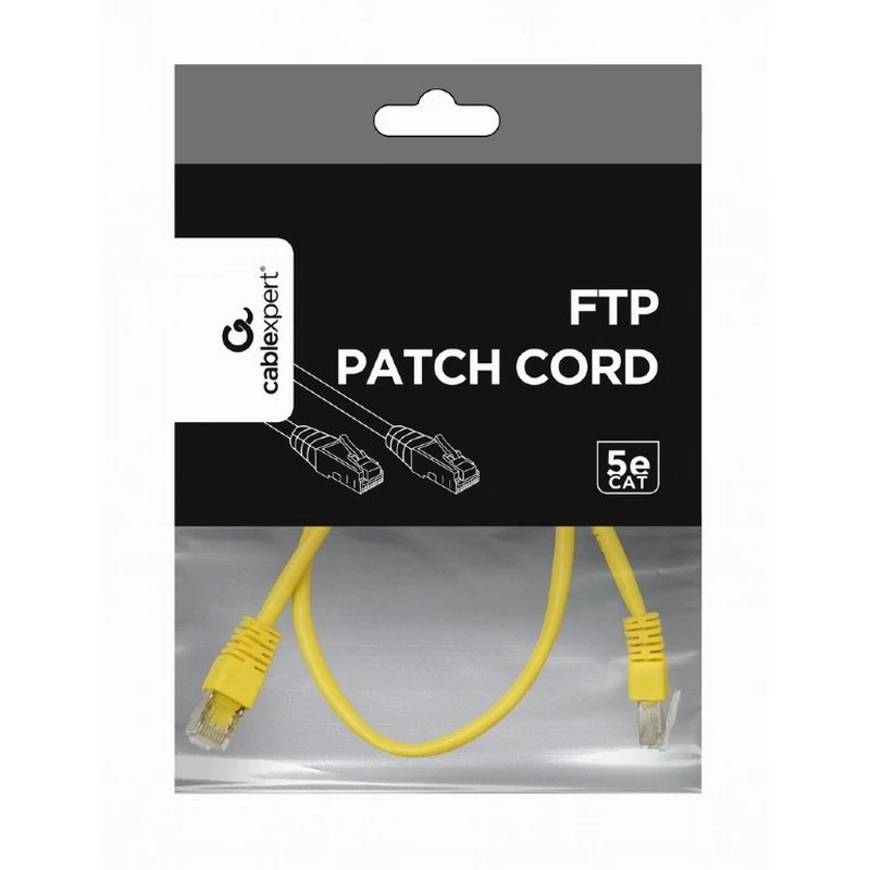 Патч-корд cablexpert pp22-1m/y, cat5e ftp, 1м, жёлтый 6