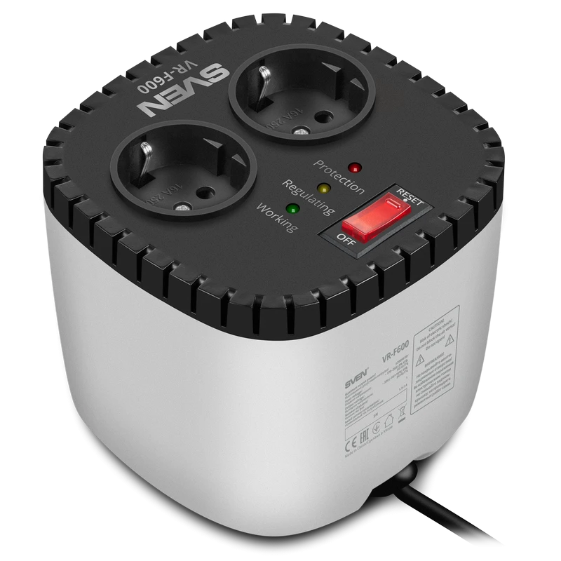 Stabilizator de tensiune sven vr-f600, alb 7