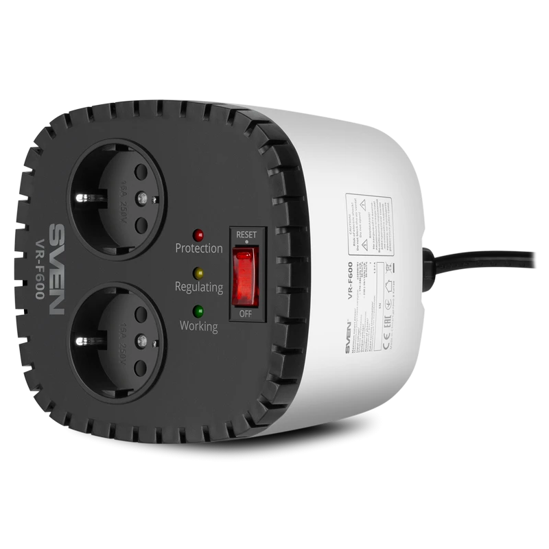 Stabilizator de tensiune sven vr-f600, alb 4
