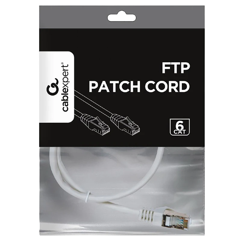 Patch cord cablexpert pp6-0.5m/w, cat6 ftp , 0,5m, alb 3