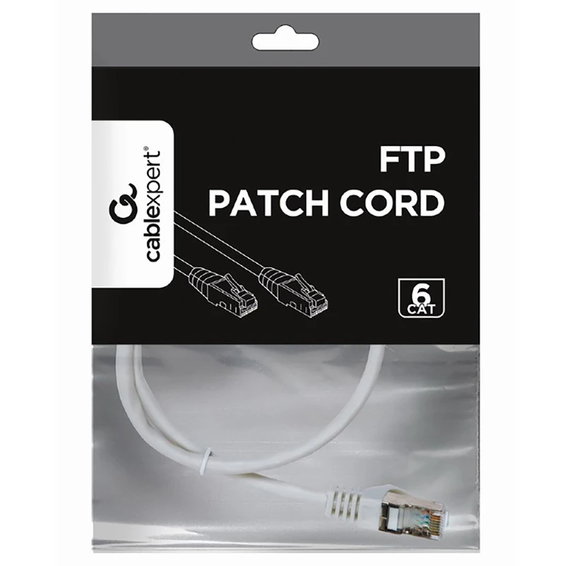 Patch cord cablexpert pp6-0.5m/w, cat6 ftp , 0,5m, alb 2