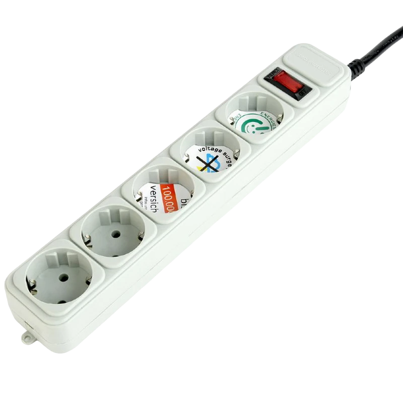 Сетевой фильтр gembird gmb spg3-b-6c, 5 розеток, 1,8 м, белый 3
