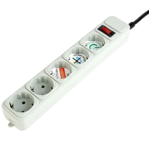 Сетевой фильтр gembird gmb spg3-b-6c, 5 розеток, 1,8 м, белый Thumbnail 3