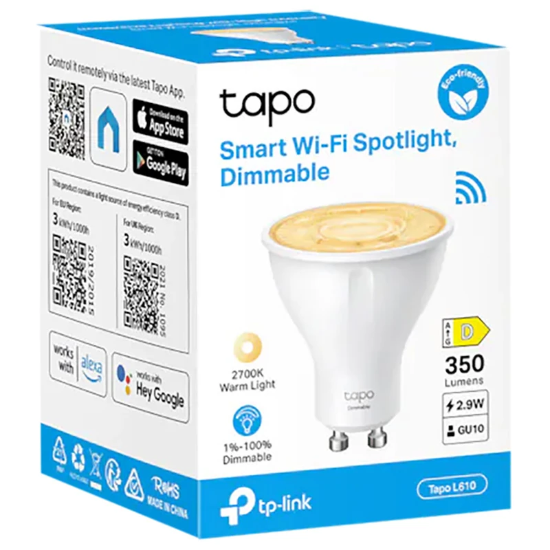 Bec cu led tp-link tapo l610, gu10, alb 4