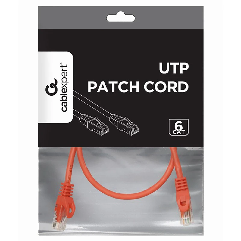 Patch cord cablexpert pp6u-0.5m/r, cat6 utp, 0,5m, roșu 2