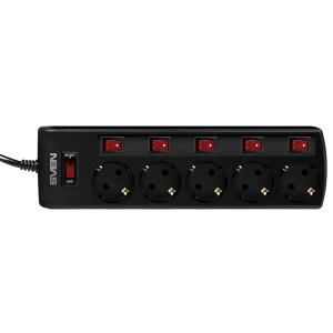 Prelungitor electric sven sf-05pl, 5 prize, 1,8m, negru