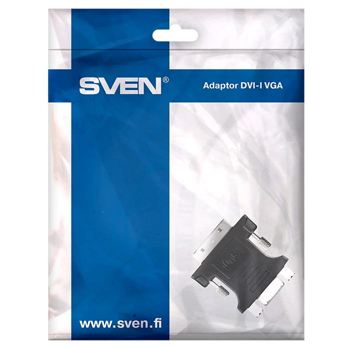 Видеоадаптер sven sv-015534, dvi-i (m) - vga d-sub (f), чёрный 7