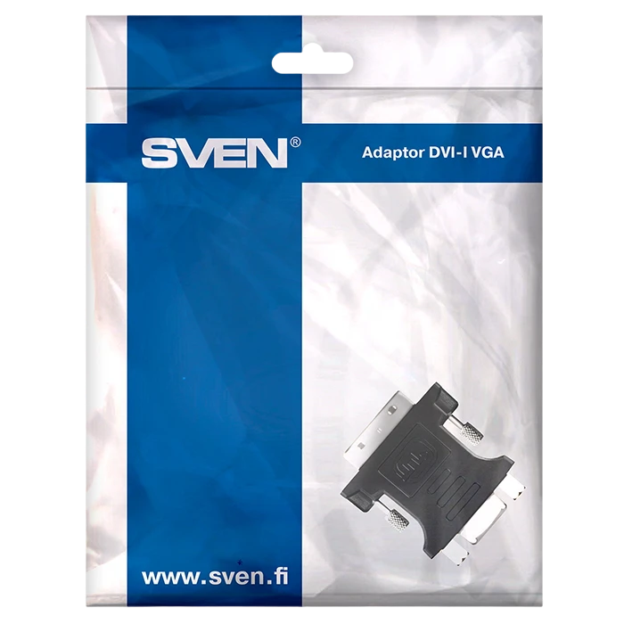 Видеоадаптер sven sv-015534, dvi-i (m) - vga d-sub (f), чёрный 5