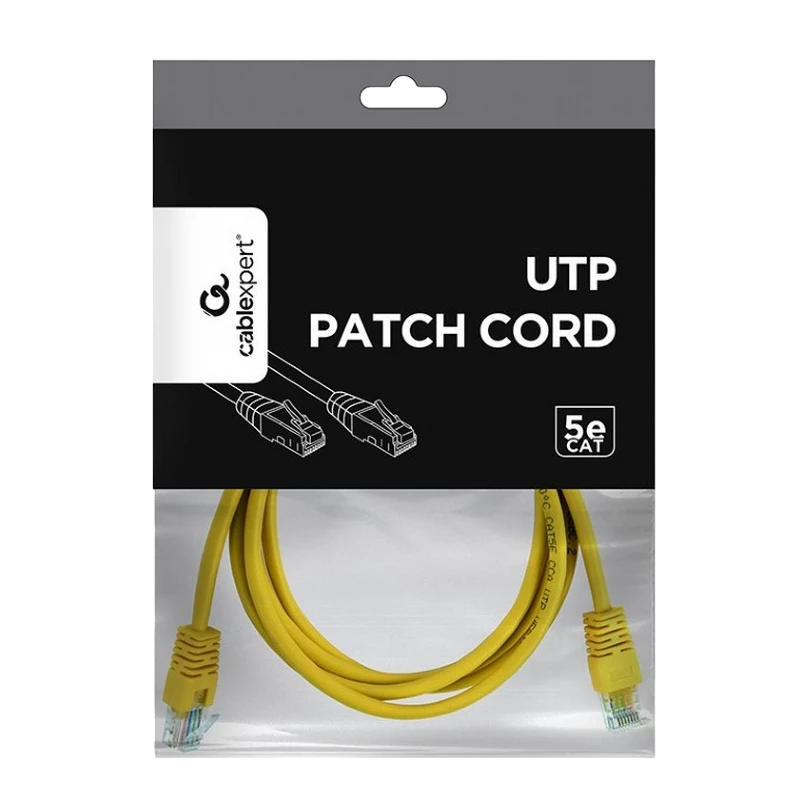 Патч-корд cablexpert pp12-1.5m/y, cat5e utp, 1,5м, жёлтый 3