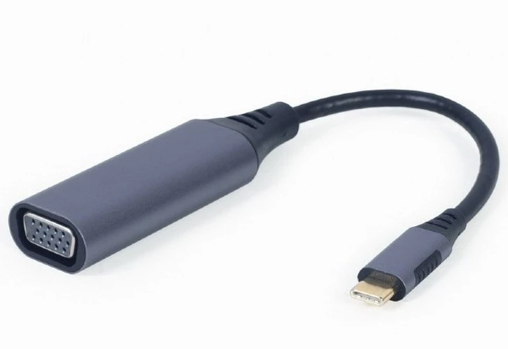 Adaptor video cablexpert a-usb3c-vga-01, usb type-c (m) - vga d-sub (f), 0,15m, gri 8