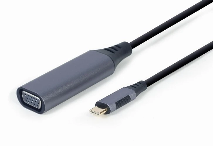 Adaptor video cablexpert a-usb3c-vga-01, usb type-c (m) - vga d-sub (f), 0,15m, gri 3