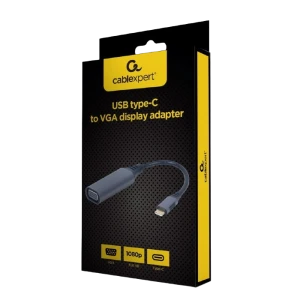 Adaptor video cablexpert a-usb3c-vga-01, usb type-c (m) - vga d-sub (f), 0,15m, gri Thumbnail 6