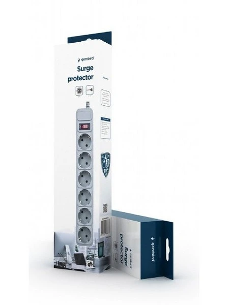 Сетевой фильтр gembird gmb spg6-b-10c, 6 розеток, 3 м, белый 3