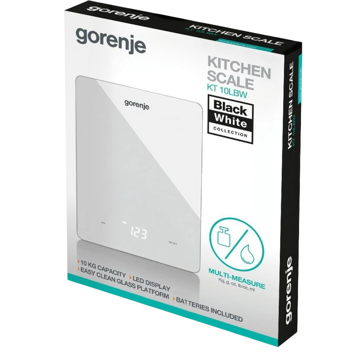 Электронные кухонные весы  gorenje kt10lbw, белый 4