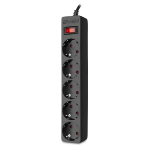 Prelungitor electric sven sf-05e, 5 prize, 1,8m, negru Thumbnail 3