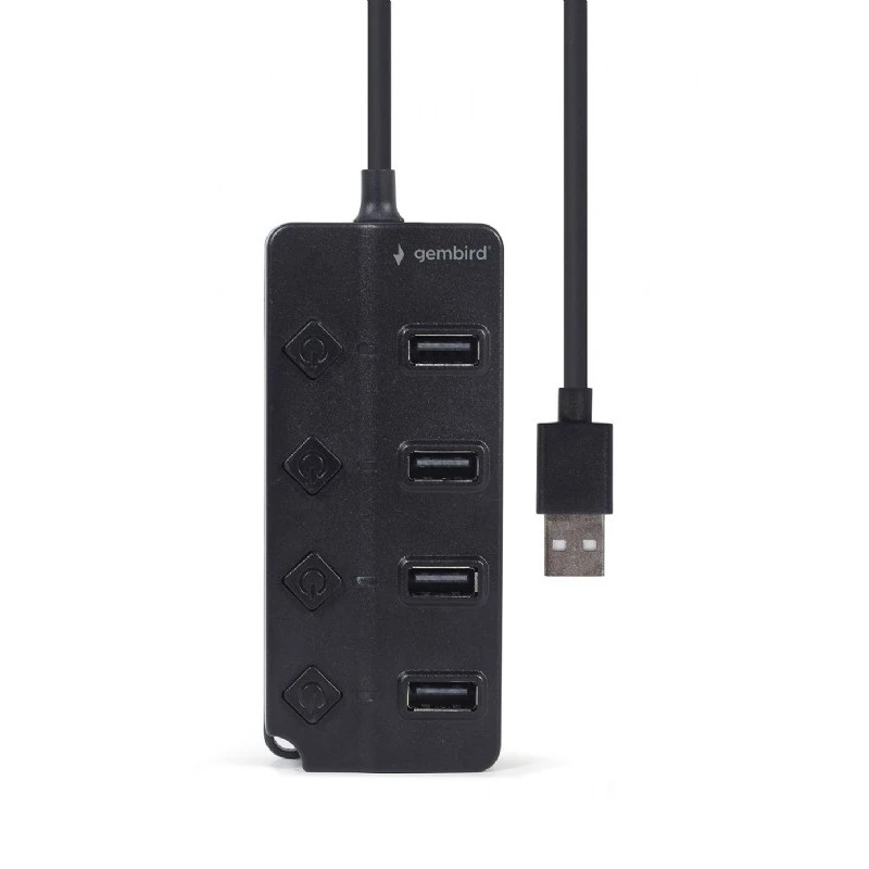 Usb-концентратор gembird uhb-u2p4p-01, чёрный 10