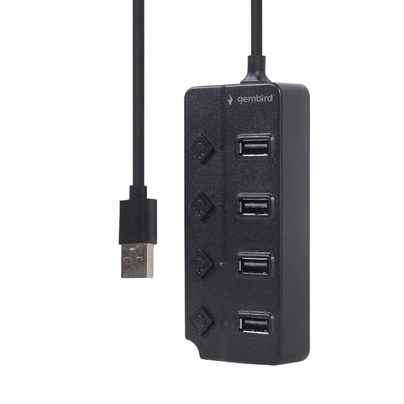 Usb-концентратор gembird uhb-u2p4p-01, чёрный 5