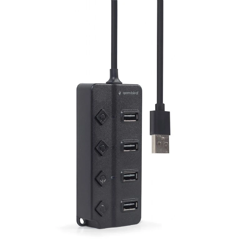 Usb-концентратор gembird uhb-u2p4p-01, чёрный 6