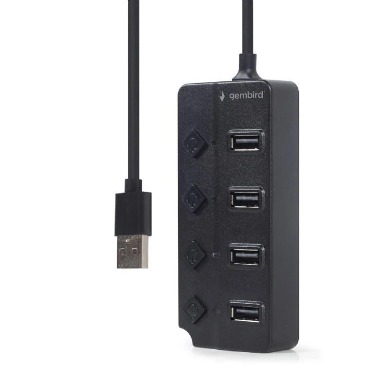 Usb-концентратор gembird uhb-u2p4p-01, чёрный 4