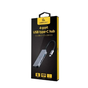 Adaptor hub gembird uhb-cm-u3p1u2p3-01, argintiu Thumbnail 2