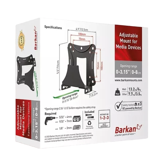 Фиксированное настенное крепление barkan bm80, чёрный 6