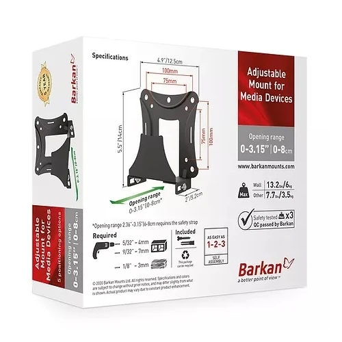 Фиксированное настенное крепление barkan bm80, чёрный 4