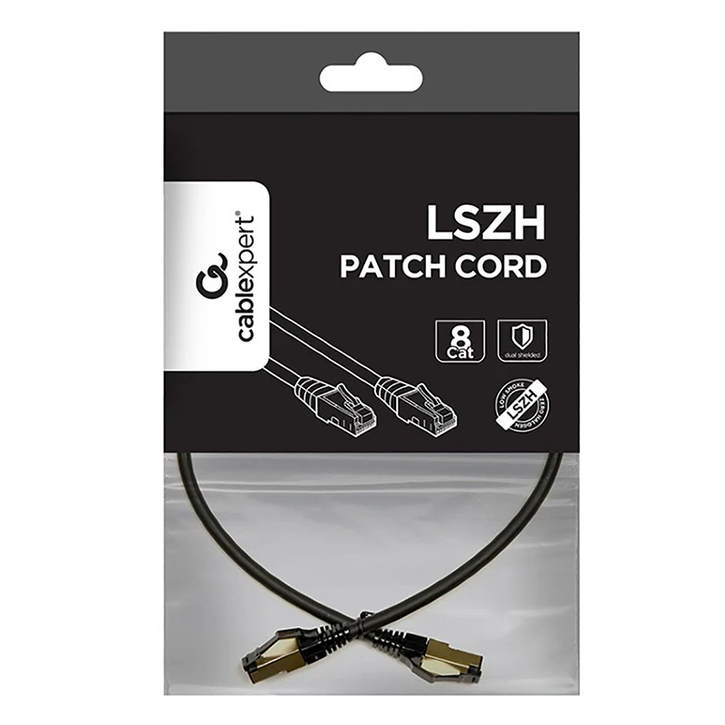 Патч-корд cablexpert pp8-lszhcu-bk-0.25m, cat8 s/ftp, 0,25м, чёрный 3