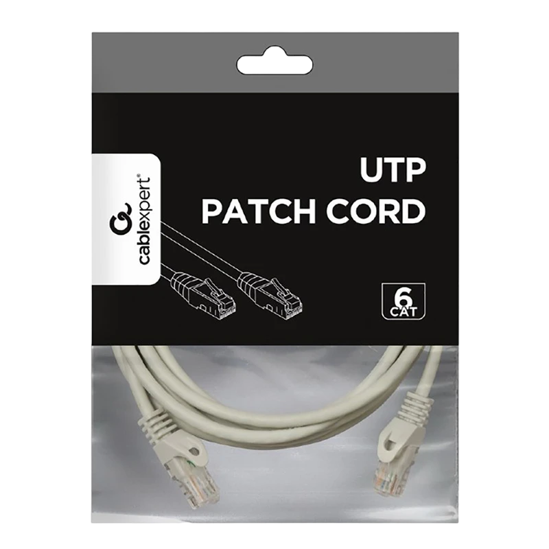 Патч-корд cablexpert pp6u-3m, cat6 utp, 3м, серый 4
