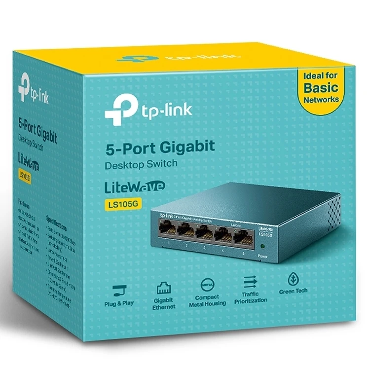 Сетевой коммутатор tp-link ls105g, 5x 10/100/1000 мбит/с 2