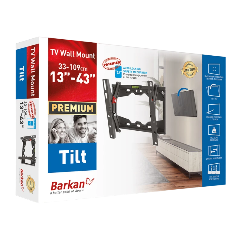Suport înclinat pe perete barkan e210+, negru 4